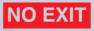 NO EXIT red background